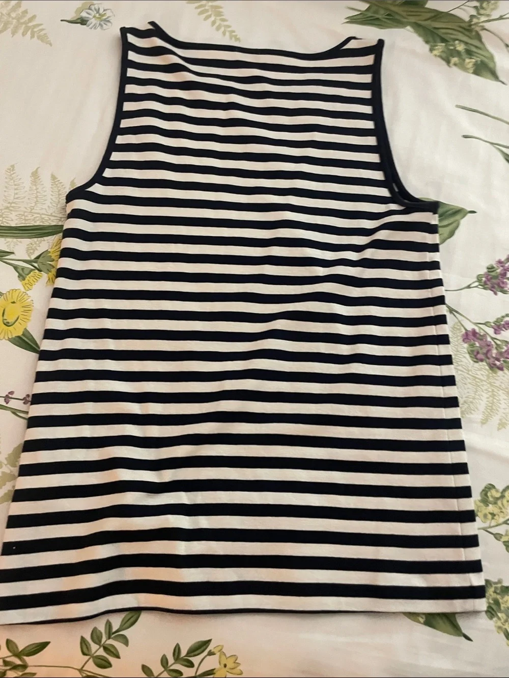 J. Crew Navy and White Striped Crewneck Tank